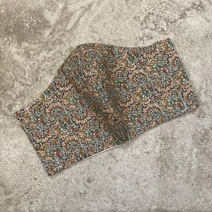 1970s Vintage Green Paisley Print Face Mask